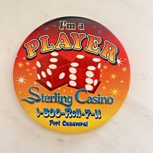 Sterling Casino Cruise Pin Casino Cape Canaveral FL 1990s "I'm a Player" Y2K 3"